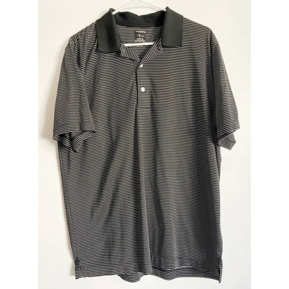 Page & Tuttle • Black White Striped Golf Polo - Picture 1 of 4